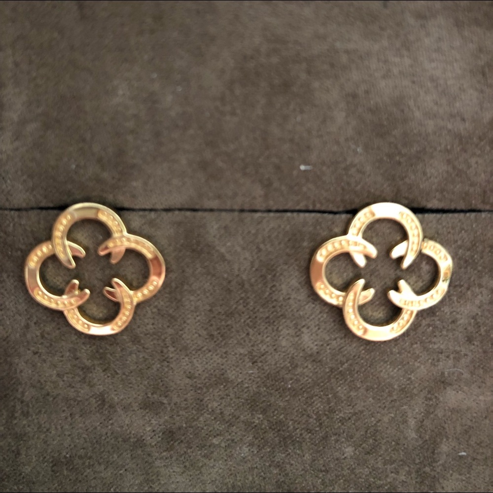 Rebecca Hook 14K gold horse shoe earrings